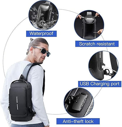 Oxford Sling Bag - Durable Crossbody Chest Pack with Secure Phone Pocket
