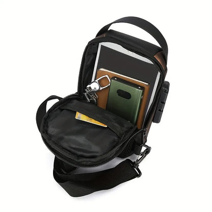 Men's Oxford Sling Bag - Durable Motorcycle Crossbody with Pocket