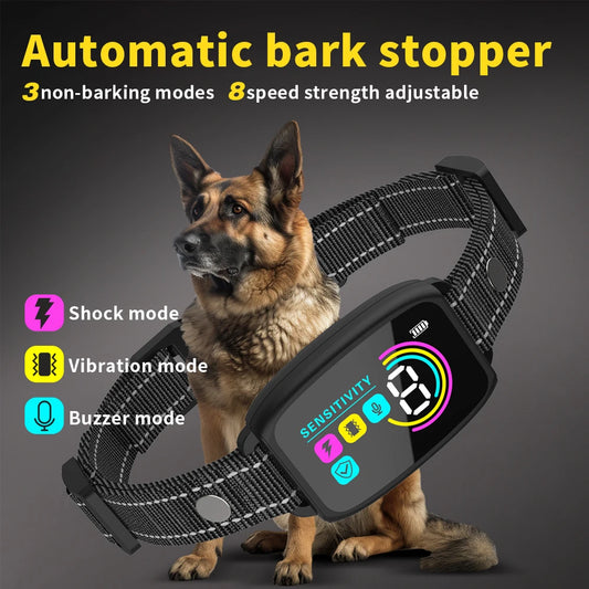 Anti-Bark Dog Collar: Rechargeable, Shock & Vibration