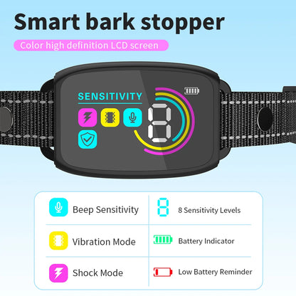 Anti-Bark Dog Collar: Rechargeable, Shock & Vibration